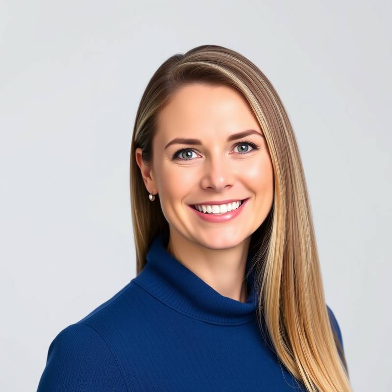 Portrait of Elena Morozova, Studio Manager, smiling professionally.